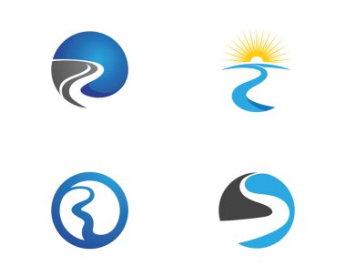 River Logo Şablonu vektör çizimi tasarımı