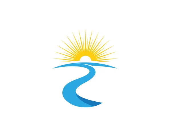 Rio Logo Modelo Vetor Ícone Ilustração Design —  Vetores de Stock