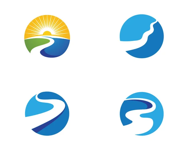 Σχεδιασμός Εικονογράφησης Διανυσματικών Εικονιδίων Λογότυπου Ποταμού — Διανυσματικό Αρχείο