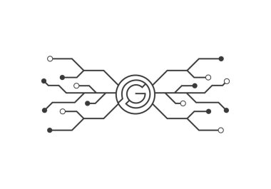Circuit Logo Şablonu vektör resimleme simgesi tasarımı