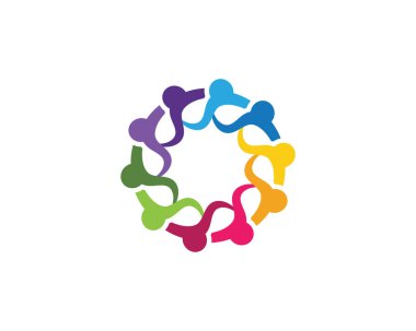 Topluluk, ağ ve sosyal simge tasarım şablonu