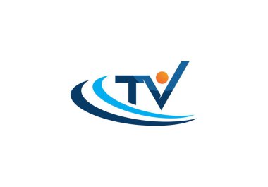 TV logo tasarımı düz simge