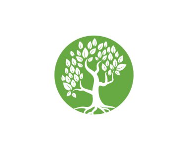 Yeşil ağaç yaprağı ekoloji doğa elementi vektörü logoları