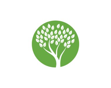 Yeşil ağaç yaprağı ekoloji doğa elementi vektörü logoları