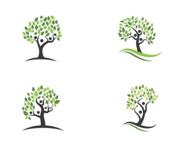 Aile ağacı sembol simge logo tasarım şablonu tasarlamak