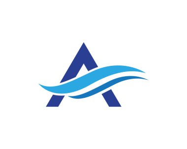 Su dalgası simgesi vektör çizim logosu