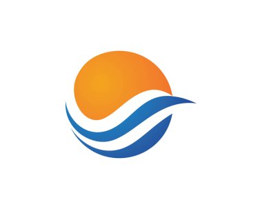 Su dalgası simgesi vektör çizim logosu