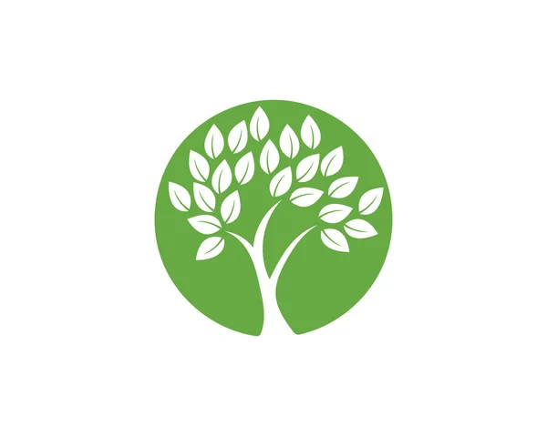 Logos Gröna Träd Blad Ekologi Natur Element Vektor — Stock vektor