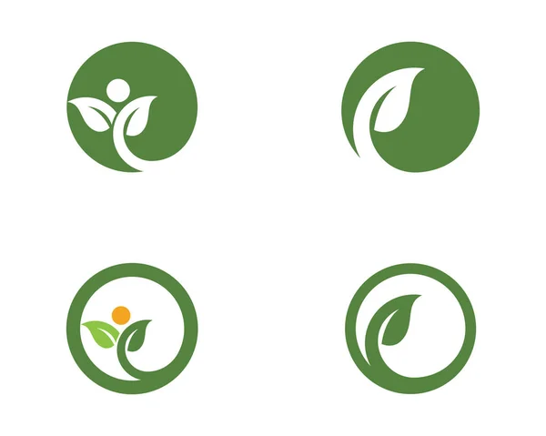 Logo Uri Verde Ecologie Frunze Copac Element Natural Vector — Vector de stoc