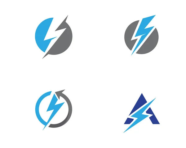 Lightning Logo Sablon Vektor Ikon Illusztráció Tervezés — Stock Vector