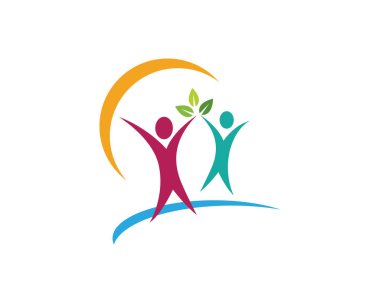 İnsan karakteri logosu çizim vektörü tasarımı