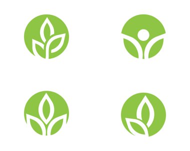 Yeşil ağaç yaprağı ekoloji doğa elementi vektörü logoları