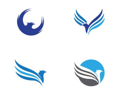 Wing Falcon Logo Şablonu vektör çizimi tasarımı