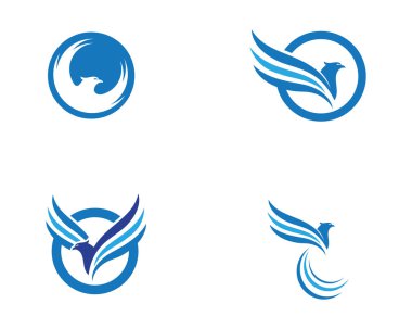 Wing Falcon Logo Şablonu vektör çizimi tasarımı