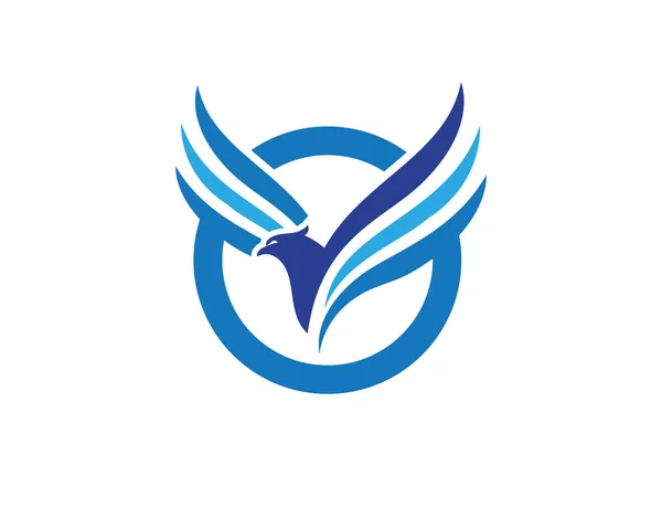 Wing Falcon Logo Şablonu Vektör Çizimi Tasarımı — Stok Vektör