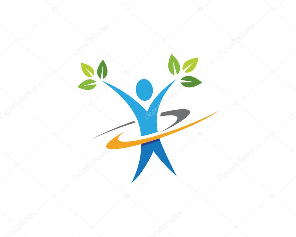 Human character logo sign illustration vector design