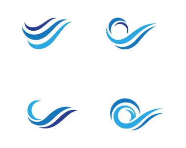 Su dalga simge vektör çizim tasarım logo şablonu