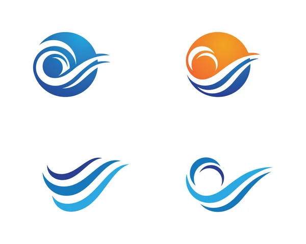 水波アイコン ベクトル イラスト デザイン ロゴのテンプレート — ストックベクタ