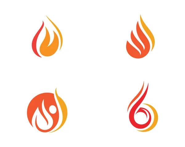 Foc Flacără Logo Șablon Vector Ilustrare Design — Vector de stoc