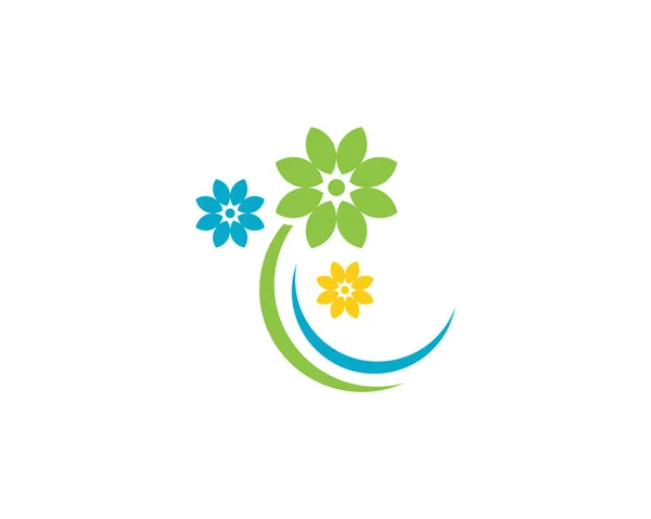 Коло Значок Квітки Логотип Шаблон Векторні Ілюстрації Дизайн — стоковий вектор