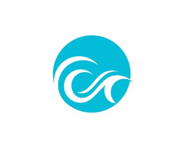 Su dalgası simgesi vektör çizim logosu