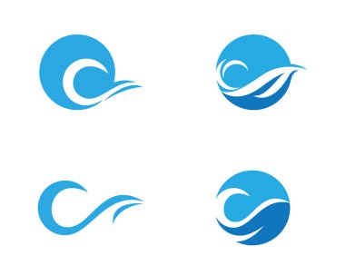 Su dalgası simgesi vektör çizim logosu