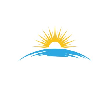 Güneş Vektörü illüstrasyon Simgesi Logo Şablonu tasarımı