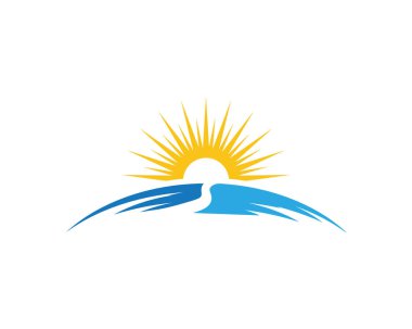 Güneş Vektörü illüstrasyon Simgesi Logo Şablonu tasarımı