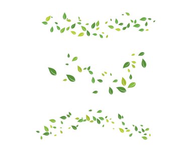 Yeşil ağaç yaprağı ekoloji doğa elementi vektörü logoları