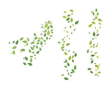 Yeşil ağaç yaprağı ekoloji doğa elementi vektörü logoları