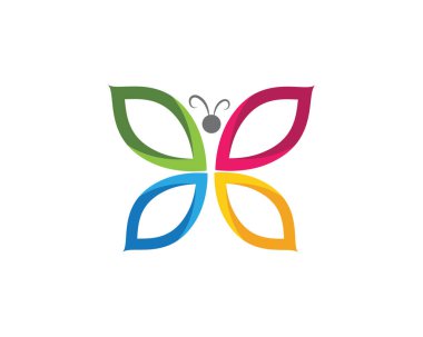 Güzellik Kelebeği Logo Şablonu Vektör simgesi tasarımı