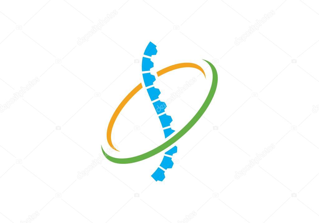 Spine diagnostics symbol logo template vector illustration design