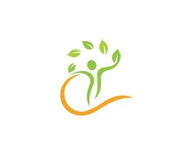 İnsan karakteri logosu çizim vektörü tasarımı