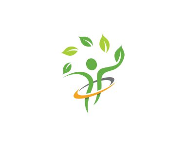 İnsan karakteri logosu çizim vektörü tasarımı