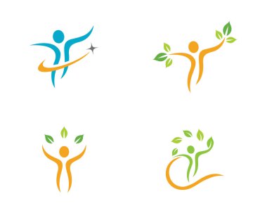 İnsan karakteri logosu çizim vektörü tasarımı