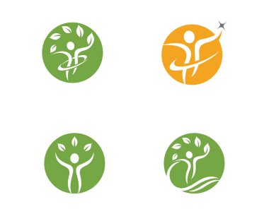 İnsan karakteri logosu çizim vektörü tasarımı