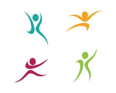 İnsan karakteri logosu çizim vektörü tasarımı