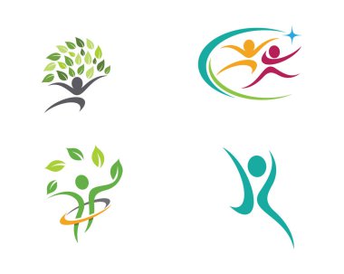 İnsan karakteri logosu çizim vektörü tasarımı