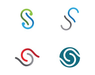 S harfi logo tasarım vektörü