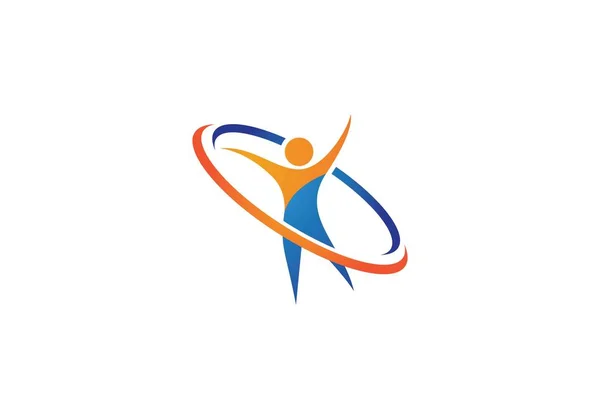 Логотип Персонажа Людини Логотип Охорони Здоров — стоковий вектор