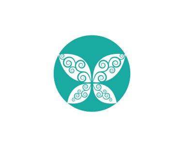 Güzellik Kelebeği Logo Şablonu Vektör simgesi tasarımı