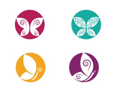 Güzellik Kelebeği Logo Şablonu Vektör simgesi tasarımı