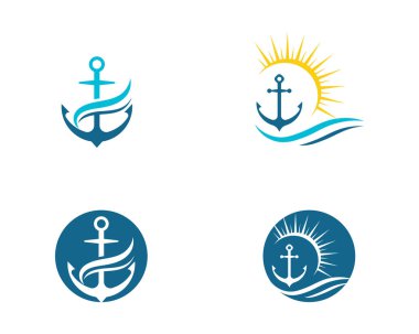 Anchor simgesi Logo Şablon vektör çizimi