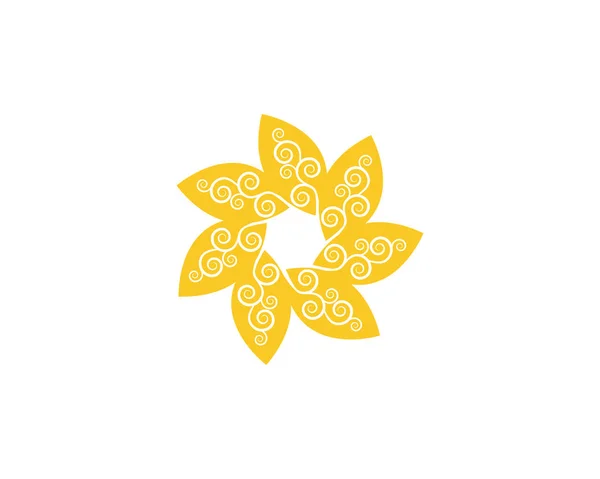 Ícone Flor Círculo Logo Template Design Ilustração Vetorial —  Vetores de Stock