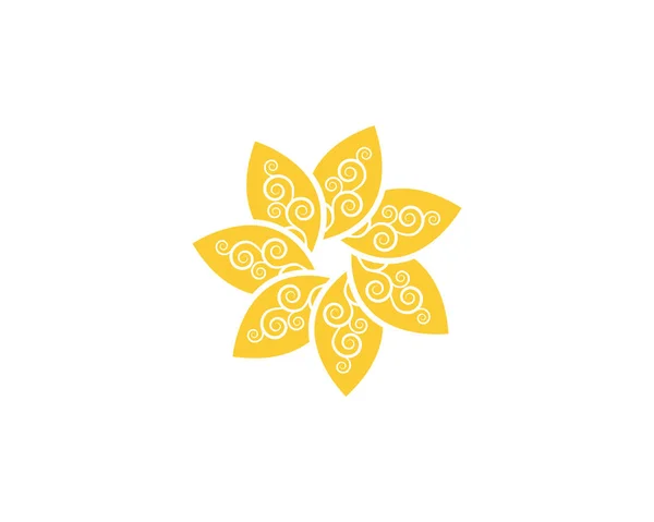 Ícone Flor Círculo Logo Template Design Ilustração Vetorial —  Vetores de Stock