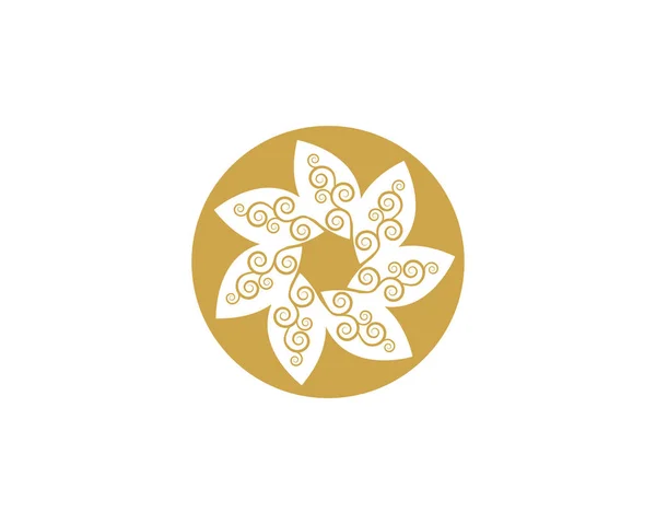 Cirkel Bloem Pictogram Logo Sjabloonontwerp Vector Illustratie — Stockvector