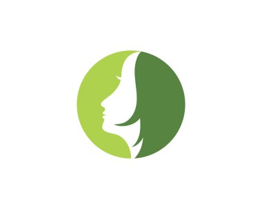Kadın yüz siluet karakter illüstrasyon logo simge