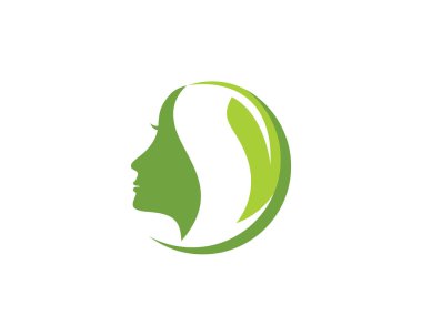 Kadın yüz siluet karakter illüstrasyon logo simge