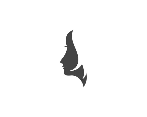 Kadın Yüz Siluet Karakter Illüstrasyon Logo Simge — Stok Vektör