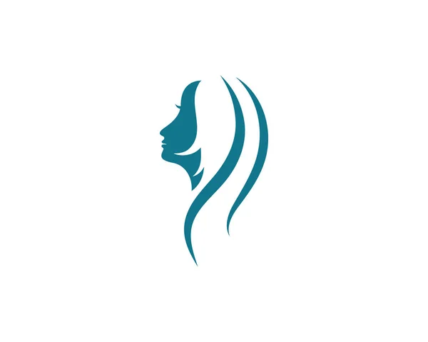 Icono Logotipo Ilustración Personaje Silueta Cara Mujer — Vector de stock